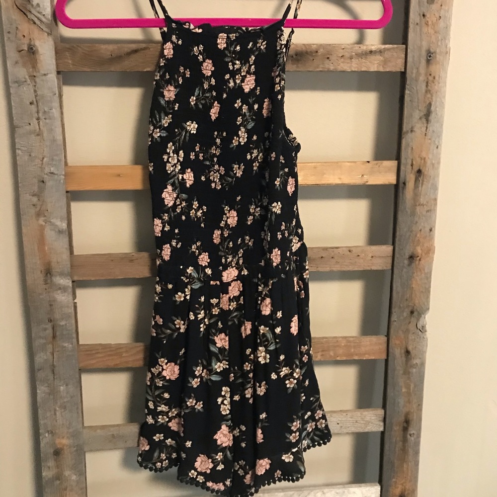 American Eagle black floral romper size XS